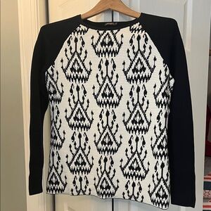 J McLaughlin Black and White Patterned Women's Sweater - Small